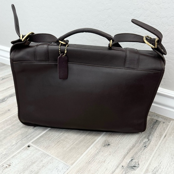 Coach Essex Vintage Brown Genuine Leather Briefcase Computer Bag - Picture 7 of 15